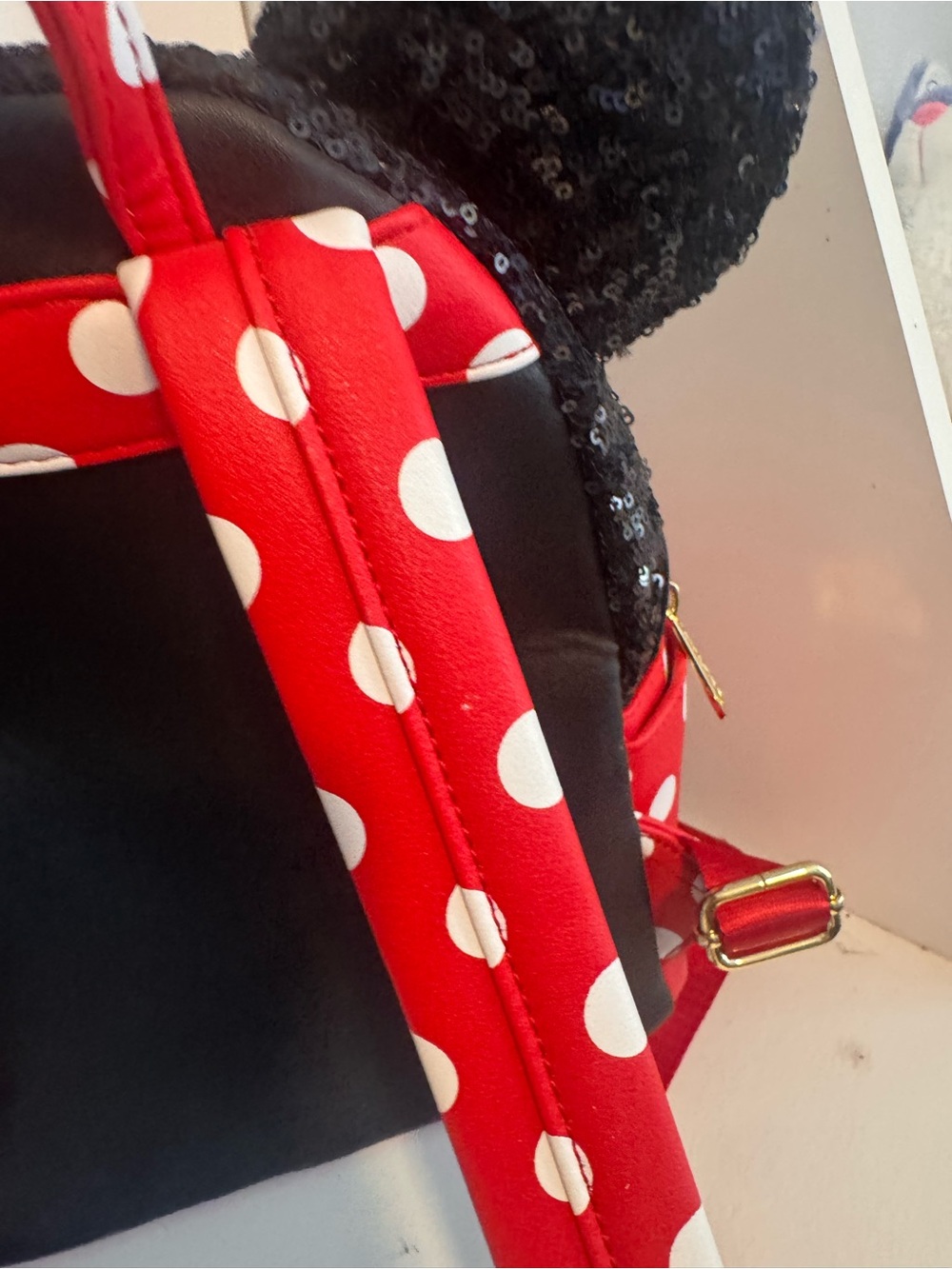 Loungefly Red and Black Minnie Mouse Polka Dot Mini Backpack - Picture 16 of 16